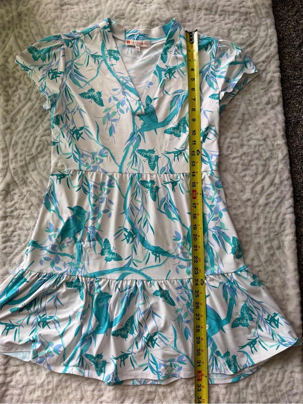 Jude Connally Women’s Ginger Dress Birds & Butterflies White Size S Whimsical - Picture 7 of 12
